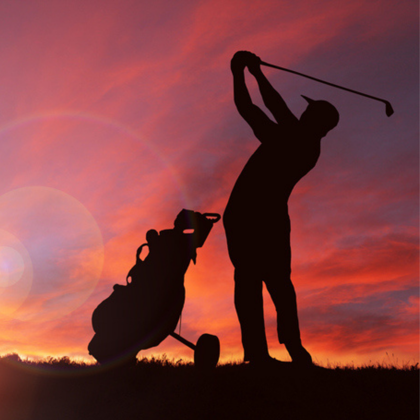 Golfer Silhouette During Sunset